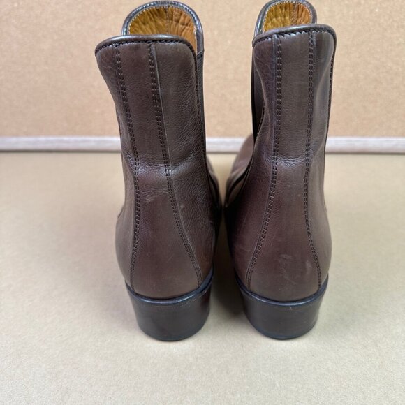 Free Lance Paris Red Brown Leather Pointed Chelsea Boots Womens EU 37 / US 6.5 - Picture 4 of 8